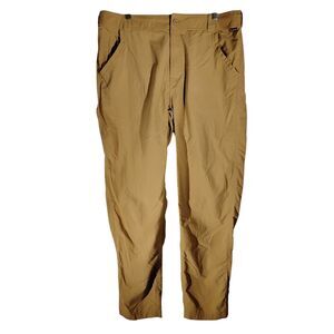 Simms fishing pants mens L Large 36 khaki tan nylon adjustable waist straight